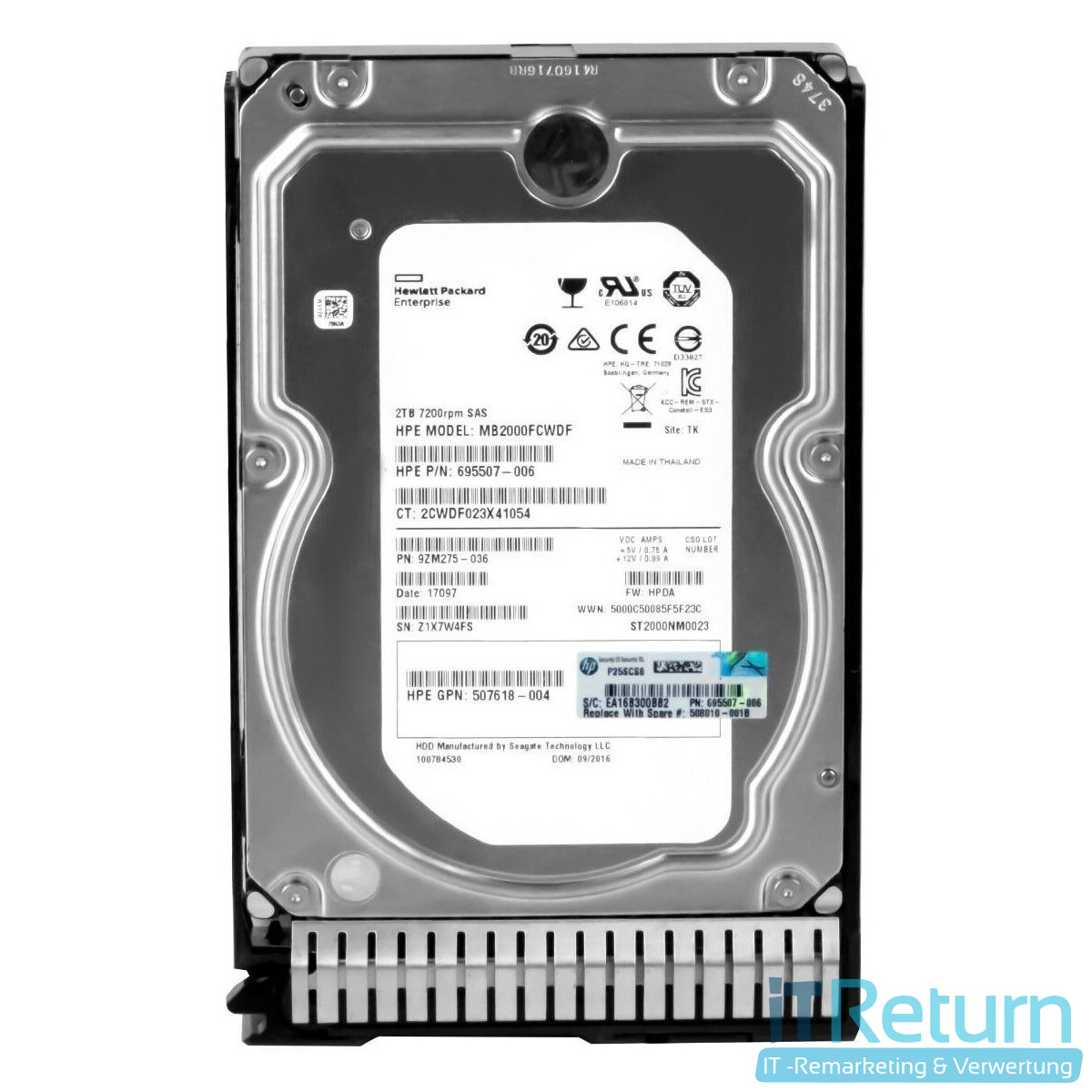 HP Mb2000fcwdf 2tb 7200rpm SAS 695507-006 8.9cm 2TB