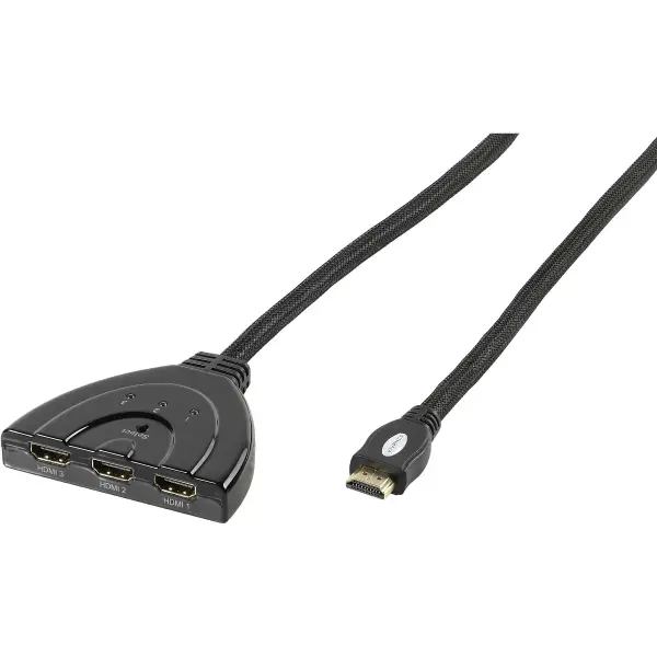 VIVANCO 47079 HDMI Switch, 3 auf 1, Automatische Umschaltung