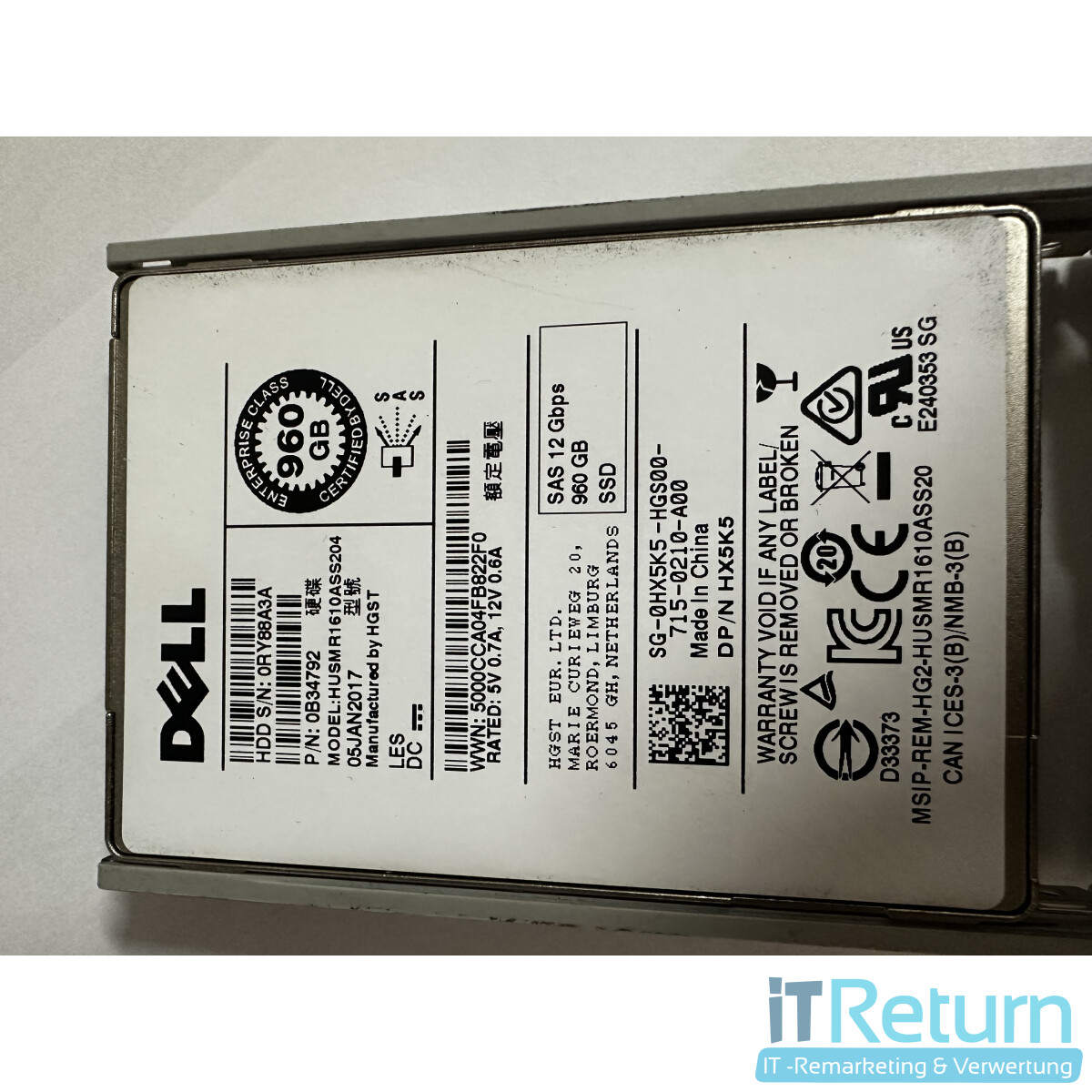 Dell HUSMR1610ASS204 960GB 2.5" 12G SAS SSD 0B34792...