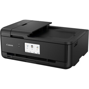 Canon PIXMA TS9550a Drucker Farbtintenstrahl Multifunktionsgerät DIN A4 A3 (Drucker A3, Scanner, Kopierer, 5 Separate Tinten, WLAN, LAN, Print App, 2 Papierzuführungen, Duplexdruck) schwarz