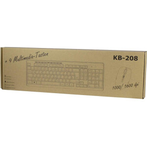 Inter-Tech AC KB-208 Maus-/ Tastatur Combo, black, Wireless