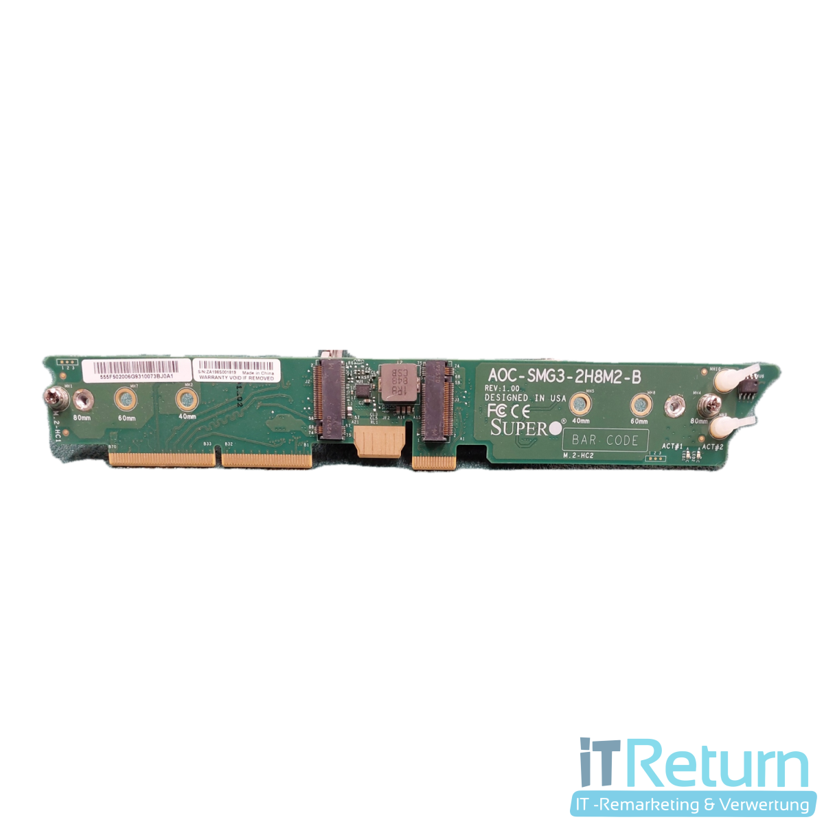 Supermicro AOC-SMG3-2H8M2-B M.2 SATA/NVMe Hybrid Carrier Car