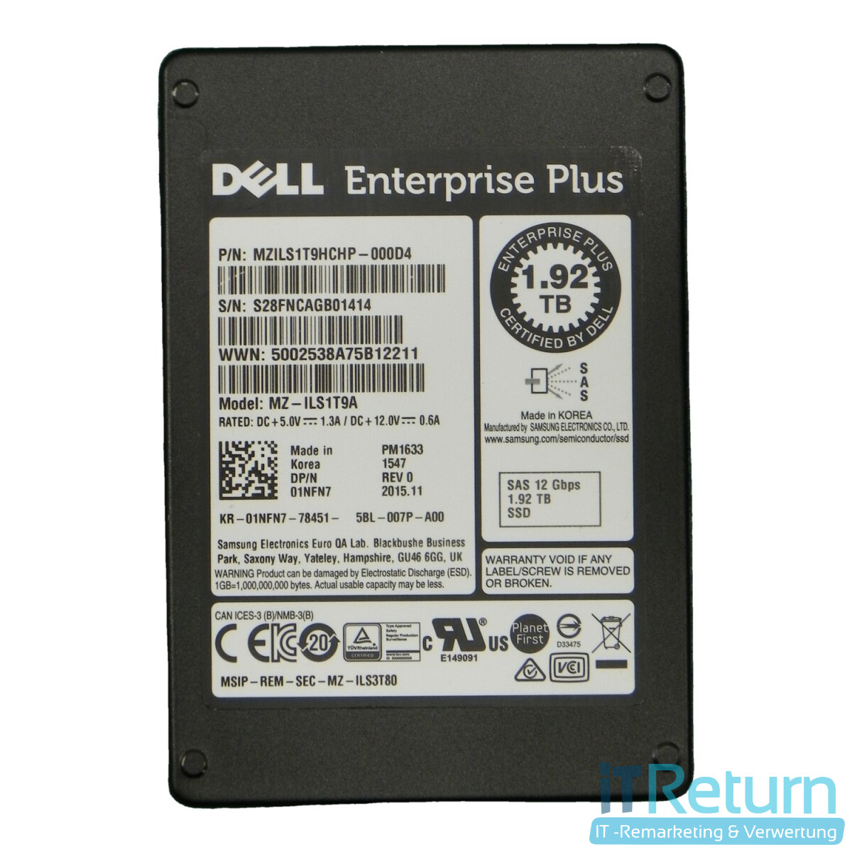 Dell / Samsung MZILS1T9HCHP-000D4 1.92TB box