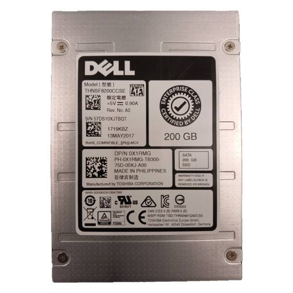 Dell / Toshiba THNSF8200CCSE 200 GB SATA Enterprise SSD / DP/N 0X1RMG