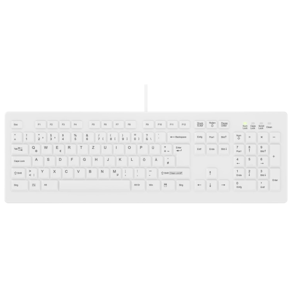 Active Key AK-CC8100 Hygienetastatur Medizinische Tastatur Silikon Keyboard Weiß