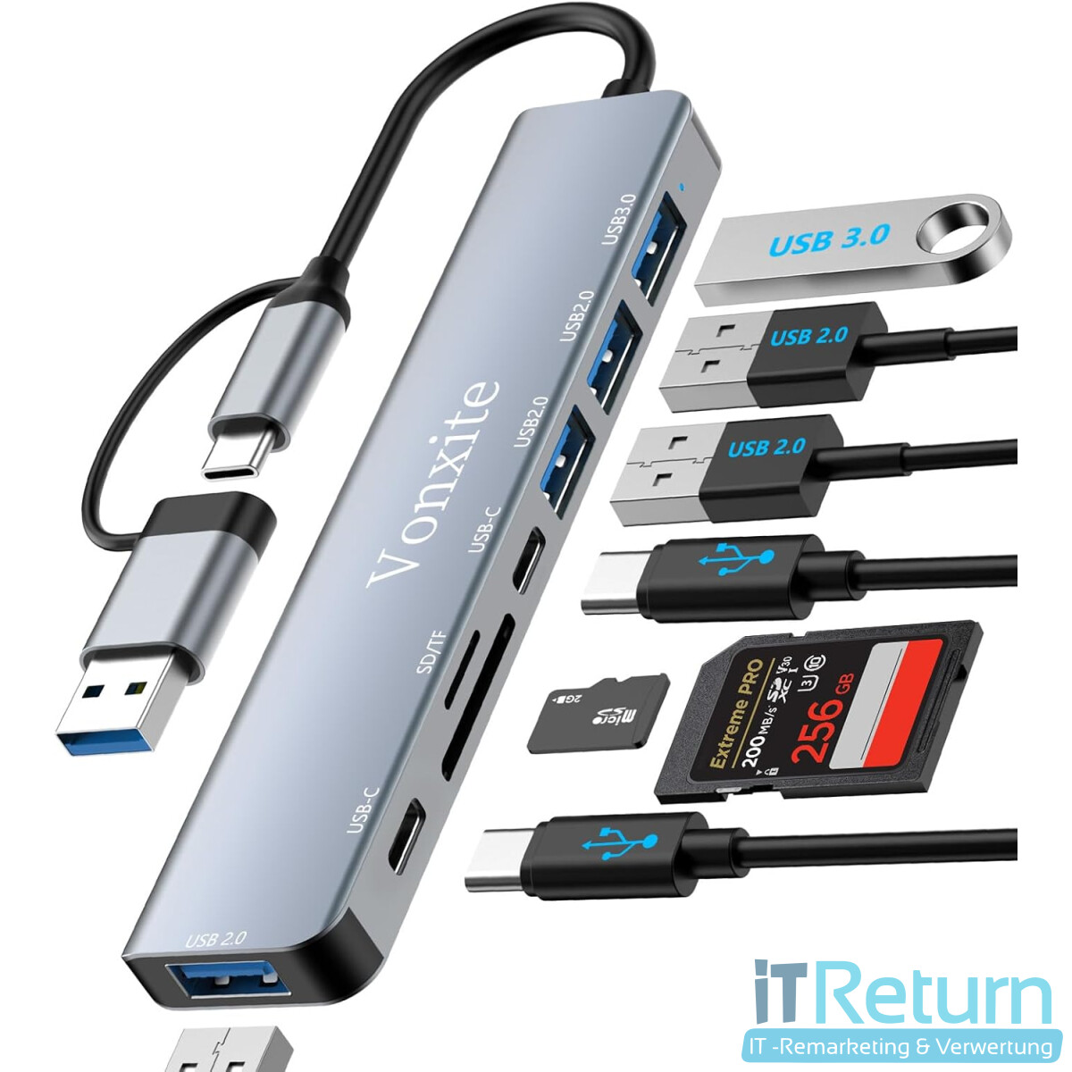 USB Hub 3.0, 8 in 1 USB C Hub Multiport  box
