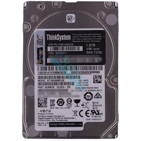 ThinkSystem 1,8TB 10K SAS 12Gb HDD – ST1800MM0129 Zustand: 3
