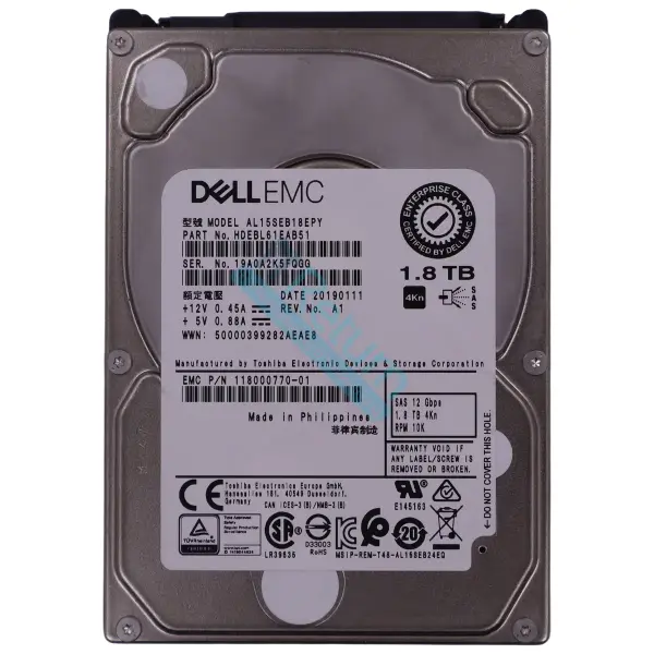 Dell EMC 1,8TB 10K SAS HDD | 118000770-01 Zustand:4